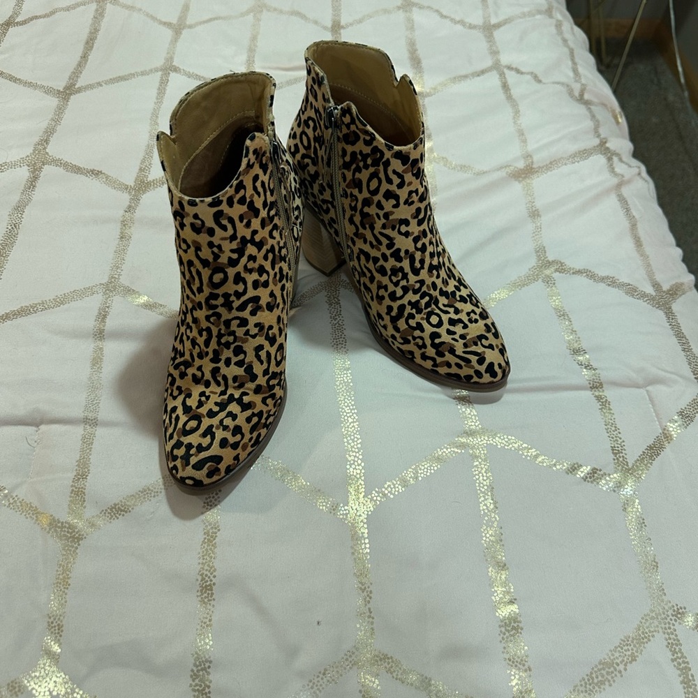 Maurice’s Leopard Print Ankle Boots